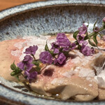 炭焼 おかげさん - 高坂鶏白肝胡麻油淡雪