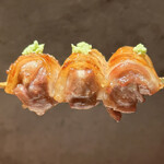 炭焼 おかげさん - 高坂鶏セセリ皮包み