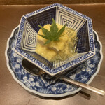 くずし 之助 - 遠州森町甘太郎のもろこし豆腐　玉蜀黍のすり流し　潤菜