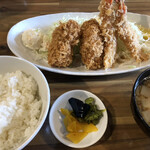 とんかつ 大倉 - 海老とひれ定食1,200円