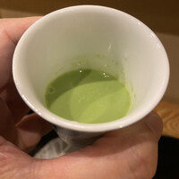 鶏割烹 ならや - 奈良県産小松菜冷製スープでした