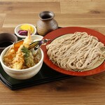 Juwari soba and mini Ten-don (tempura rice bowl)