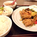 中華料理 敦煌 らーめんすき - 鶏の山椒炒め定食