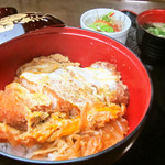 丸一食堂 - 料理写真:かつ天丼～味噌汁・サラダ・お新香付～