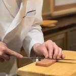 すし宮川 - 中トロ柵漬けの切付け