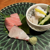 ダイナミックキッチン＆バー 燦 大阪店 - お造り三種盛り合わせ