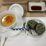 鮨 はる孝 - いくらとカニ茶碗蒸し、数の子サラダ巻き