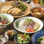 Ojisanto Nihonshu - 芳寿豚と紀州鴨堪能コース全11品_お造り、芳寿豚、〆雑炊以外（個別提供）