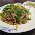 Bamiyan - チンジャオロース定食 989円 大盛 0円 スープなし -22円