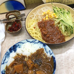 熊公 - ジャージャー麺半カレーセット800円