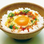 Egg-cooked rice with special soup stock and soy sauce