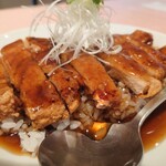 シェフス - 餡がかかっていない部分の衣から、その揚がり具合が窺えます。