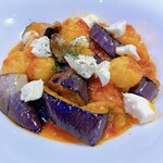 Gnocchi with tomato sauce and eggplant and cheese