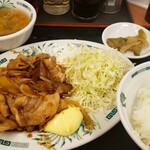 日高屋 - しょうが焼き定食(790円)