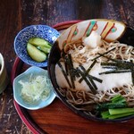 Gohei - 山おろし(とろろ、大根おろし、のり、青菜)、お通し