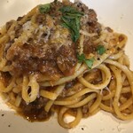 RIGOLETTO WINE AND BAR - 平日限定パスタランチ（パスタ＝ボロネーゼを選択、サラダ、ドリンク）１４３０円のイベリコ豚のボロネーゼ