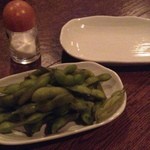 啓ちゃんのスタンドバー - 枝つき枝豆￥350