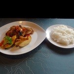 洋食屋ZEN - ②あべ鶏のソテー　イタリエンヌ（ﾄﾏﾄｿｰｽいﾊﾞﾙｻﾐｺ酢をｱｸｾﾝﾄ）、ライス