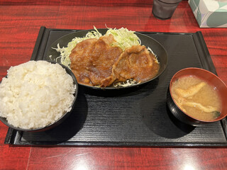 ぶたまる食堂 - しょうが焼きライス(ご飯大盛)(630円)