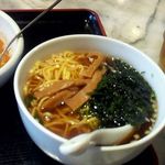 ひぶすま家 - 本日のランチ：エビと玉子のチリソース+ちびラーメン