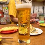 マルキュー食堂 - 生ビール、オムレツ、ポテサラ