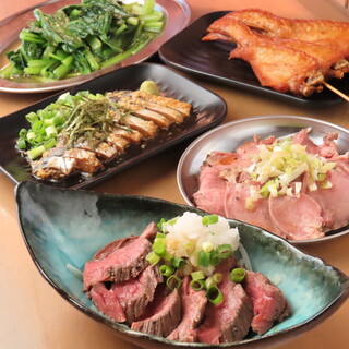 Carefully selected beef tataki and pork tongue sashimi