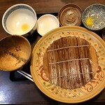 Mendokoro Oogi - 鴨せいろうどん うどん大盛り 大盛り定食セット ご飯追加 完食です