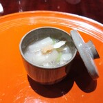 かねき - 先付け（芋茎と鮑の葛煮）