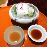 210537784 - お造り（あこう（あずきはた）の湯引き、ヤリイカ）