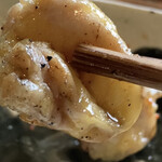 ろばたやき山ろく - ぼんじり焼き(染み出る脂)