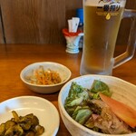 Kiri - そば定食（サラダ・小鉢・漬物）