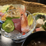 魚房 - お刺身　甘エビ　赤身
