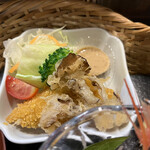 魚房 - 舞茸天ぷら　白身フライ　サラダ