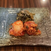 辛味三種（白菜キムチ、チャンジャ、からし高菜）