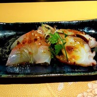 中国四川酒家 蔓山 - 真鯛と蛸の刺身 優しい麻辣ソース