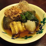 丸太町十二段家 - 加茂茄子と煎り穴子の煮浸し。