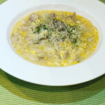 Japanese-style chicken and egg risotto