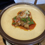 chufff cafe  - 鶏もも肉のグリル:グレープフルーツを使ったさっぱりサルサ風ソースとフレッシュトマトソースで