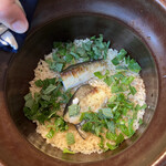 京料理 阿うん - 懐石コース１０６００円。鮎御飯。鮎の旨味が程よく回った絶妙な味わいです（╹◡╹）（╹◡╹）