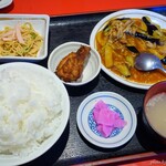 楓林 - 2022年6月　茄子の四川炒め定食（ご飯大）【税込930+50円】