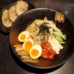 麺場 田所商店 - 胡麻味噌冷やし（大盛） + 味噌漬け玉子 + 味噌漬け炙りチャーシュー3枚