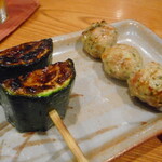 とり喜 - なす、つくね