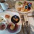 グリロジー バー＆グリル - 料理写真:前菜。手前お皿上から、左上がオムレツ、時計回りにケークサレ、ポテトサラダ、ヴィシソワーズ2種類。右奥のお皿はデザート類です♪