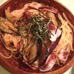 ROTORO - たらこナス焼きイカのスパゲティ♩ 焼きイカとたらこが絶妙に合う‼