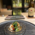 好し智 - ハモ、ごうや、モロヘイヤの梅肉和え