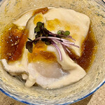 鮨 心白 - 長崎産小長井で採れた真牡蠣ポン酢　これが味が濃くて美味い！