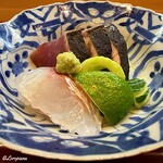Kouraibashi Ouka - 本鮪の幼魚の横輪と鳴門産の真鯛