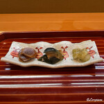 Kouraibashi Ouka - 生姜の醤油漬に泉州の水茄子の糠漬けに半白胡瓜の香の物