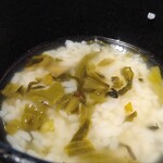 TEPPANYAKI 10 GINZA - 最後にご飯に高菜漬けをのせて出汁をかける