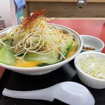 ラーメン もっけだの - 2023.7限定『冷し豆乳担々麺(食べるラー油つける)+C賞特典ネギ』